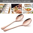 thumbnail image 3 of 6 Pieces Serving Spoons Set, Serving Spoon, Includes 3 Serving Spoons and 3 Slotted Spoons, Stainless Steel Buffet Banquet Spoons, Large Spoons Utensils Cutlery Set for Kitchen, Rose Gold, 3 of 6