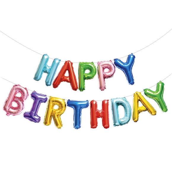 Ballon d'anniversaire arc-en-ciel heureux, 40,6cm H x 4,27m DE LONG