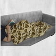 thumbnail image 5 of Paisley Soft Flannel Fleece Throw Blanket, Continuous Eastern Motifs Floral Ornaments Vintage Illustration, Cozy Plush for Indoor and Outdoor Use, 50" x 70", Caramel Beige, by Ambesonne, 5 of 5