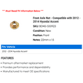 thumbnail image 2 of Front Axle Nut - Compatible with 2012 - 2014 Hyundai Accent 2013, 2 of 2