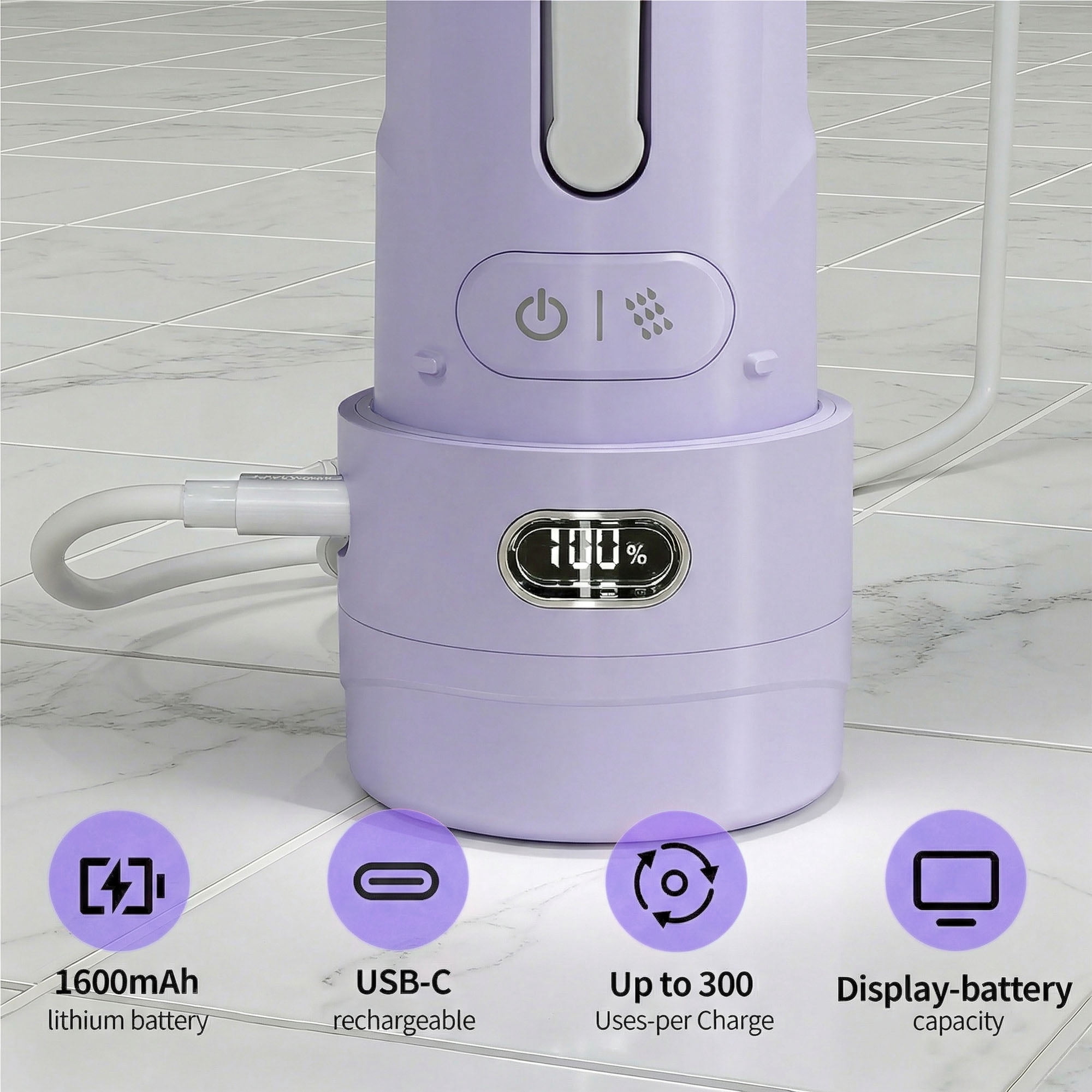 Portable Bidet for Travel, Personal Hygiene Sprayer Bottle Buddy for Women & Men, Mobile Bidets Portatil for Toilet,Rechargeable Electric Handheld High-Pressure Foldable USB-C Battery-Powered-Purple