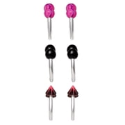 Body Jewelry Womens 6-Piece 18 Gauge Stainless Steel Multi-Color Horseshoe Cartilage Set