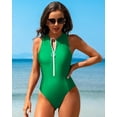 thumbnail image 6 of Beautyin Womens One Piece Swimwear with Zipper Racerback Swimwear Mock Neck Full Coverage Bathing Suit, 6 of 8