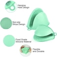 thumbnail image 3 of 1 par de mini manoplas de silicona para horno, pequeñas agarraderas para cocina, par de manoplas para freidora de aire para cocinar, hornear y asar (verde), 3 of 5