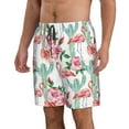 thumbnail image 2 of Logiee Flamingo Flower Print Mens Swim Trunks Quick Dry Board Shorts,Breathable Hawaii Beach Shorts Swimwear Bathing Suits-3X-Large, 2 of 6