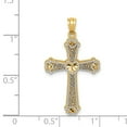 thumbnail image 3 of 14K Two-Tone Gold Charm Pendant Themed 33 mm 19 Hearts Cross, 3 of 4