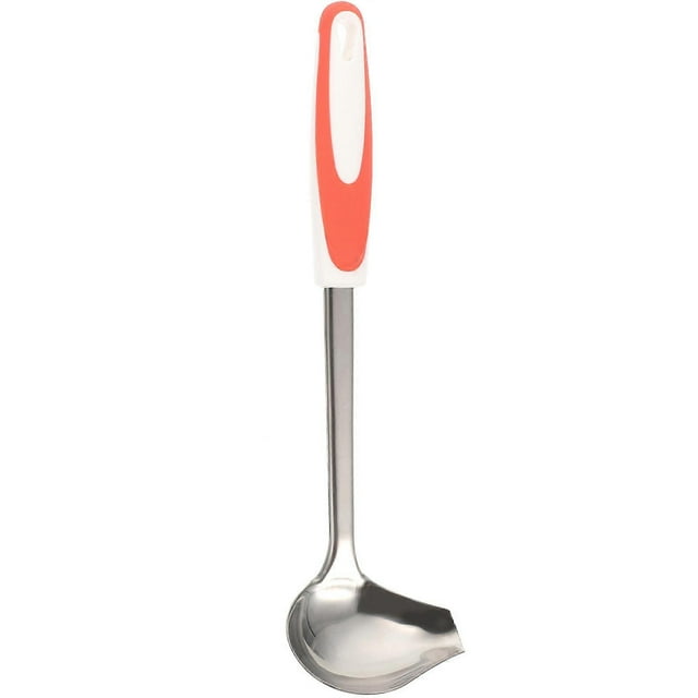 Stainless Steel Sauce Ladle with Comfortable Grip for Kitchen Use Orange 6.3 Inches