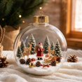 thumbnail image 6 of Clear Christmas Diorama Bauble Ornament 2D Winter Scene Festive Christmas Tree Hanging Decor for Mantel Window Holiday Gift Idea, 3.15In #, 6 of 7