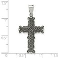 thumbnail image 4 of Auriga Fine Jewelry 925 Sterling Silver Antiqued Solid Textured Cross Pendant for Women(L- 37mm, W- 19.5mm), 4 of 6