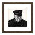 thumbnail image 1 of Stone Portrait UK Prime Minister Winston Churchill Painting 8X8 Inch Square Wooden Framed Wall Art Print Picture with Mount, 1 of 4