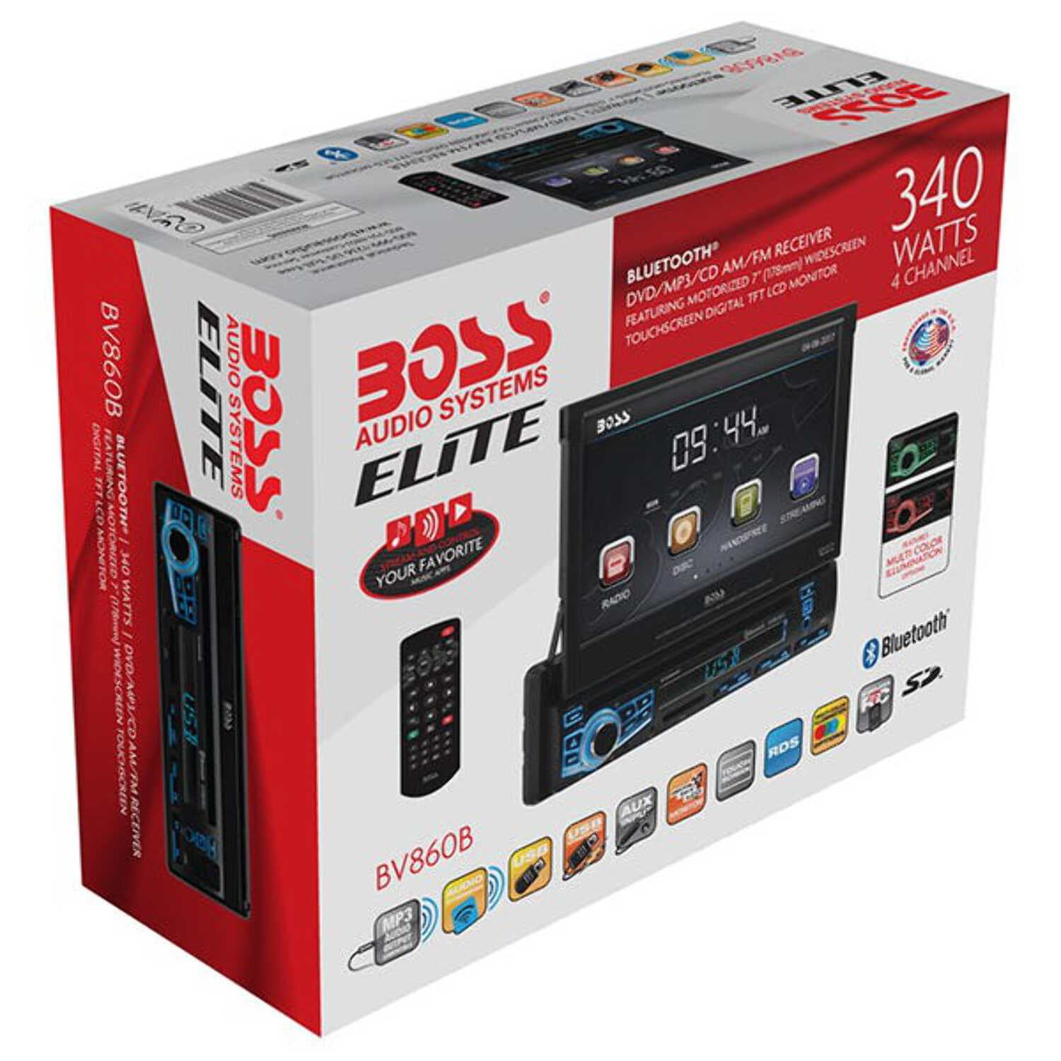 BOSS Audio Systems Elite BV860B Car DVD Player, 7 Inch Touchscreen