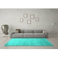 thumbnail image 3 of Ahgly Company Indoor Square Abstract Turquoise Blue Contemporary Area Rugs, 6' Square, 3 of 4