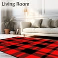 thumbnail image 2 of ODIKA 8'x10' Machine Washable Non-Slip Area Rug, Festive Lumberjack Cabin Mountain Accent High Traffic Rug with Pad, Red, 615245, 2 of 8