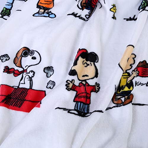 Berkshire Blanket Peanuts VelvetLoft Cute Character Snoopy Plush Throw Blanket Peanuts Gang Throw 55 In X 70 In