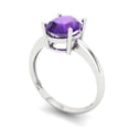 thumbnail image 2 of 2 ctw Solitaire Anniversary Ring for Women | Oval Cut Natural Amethyst | Hyperallergenic Solid 18K White Gold, 2 of 5