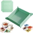 thumbnail image 1 of 2-in-1 Magnetic Silicone Mat & Foldable Serving Tray, Magnetic Foldable Silicone Plate,Waterproof, Easy to Clean, Silicones Mat & Serving Tray for Kitchen Counter Camping Parties Hiking (Green), 1 of 8