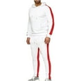 thumbnail image 6 of IROINNID Hoodies for Men Comfy Spring Winter Patchwork Sweatshirt Top Pants Sets Sports Suit Tracksuit,White, 6 of 9