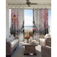 thumbnail image 2 of Valentine's Day Blackout Curtains for Bedroom/Living Room, Thermal Insulated Kitchen Curtains, Couples Flowers Rainy Tower Romantic Pink Grommet Darkening Window Treatment Drapes 52"x63"x2, 2 of 8