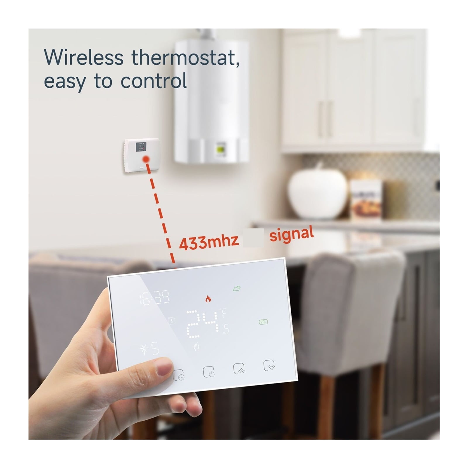 Tuya Smart Wireless Thermostat With Electric Underfloor Heating Room Temperature Controller ,Easy Installation