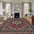 thumbnail image 2 of 8x10 Area Rugs for Living Room, Aztec Southwest Non Slip Area Rugs for Kitchen Bedroom Entryway, Red Brown Boho Chic Abstract Geometric Washable Carpet Runner Rug Floor Mats for Bedroom Home Decor, 2 of 9