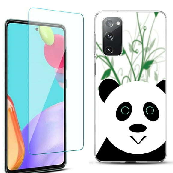 Slim-Fit Protective Phone Case for Samsung Galaxy S20 FE 5G Fan Edition, with Tempered Glass Screen Protector, by OneToughShield ® - Panda