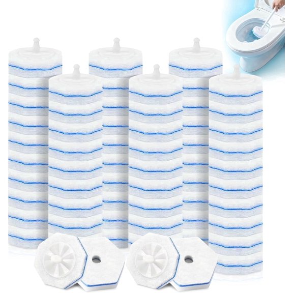 50Count Toilet Brush Wand Refills for CLOROX, 5X Cleaning Power Toilet Bowl Cleaners with Exclusive Formula, High-Density Disposable Toilet Brush Scrubber - No Falling Apart, Fresh Fragrance