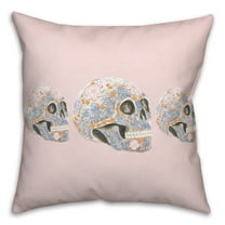 Creative Products Floral Sugar Skulls 20 x 20 Spun Poly Pillow