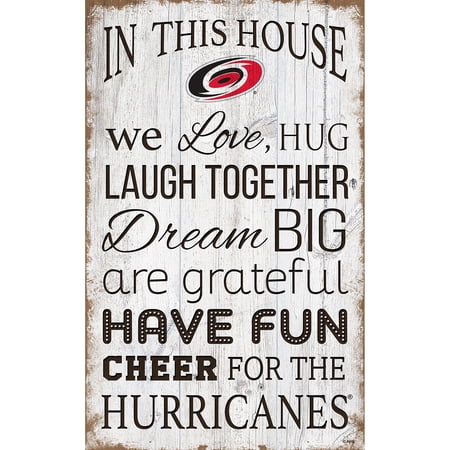 Carolina Hurricanes 11 x 19 Team In This House Sign