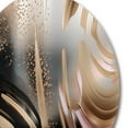 thumbnail image 3 of Designart "Vibrant Swirls Gold and Pink III" Abstract Marble Round Metal Art, 3 of 5