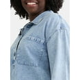 thumbnail image 4 of Time and Tru Women's and Women's Plus Denim Popover, Sizes XS-4X, 4 of 5