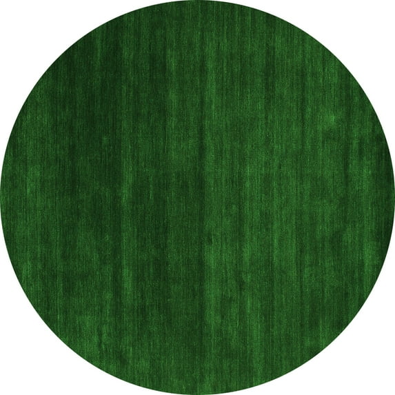 Ahgly Company Indoor Round Abstract Green Contemporary Area Rugs, 5' Round