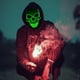 thumbnail image 4 of Escudo facial Halloween LED Luminoso Protector facial completo Horror Esqueleto Cabeza Cosplay Fiesta Prop, Verde fluorescente Sweethay HA007257-01, 4 of 6