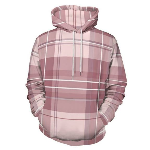 Pink Plaid Pattern Fabric 3d Sweatshirts Hoodie Fashion Casual Personality Men's Women Street Hoodie Pullovers Long Sleeve Comfortable Top