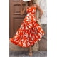 thumbnail image 3 of Vestido PRETTYGARDEN Floral Naranja Beige Maxi sin Mangas M, 3 of 9