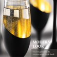 thumbnail image 2 of 4-pack Black Stemmed Champagne Flutes - 8oz Wedding/party Glassware, 2 of 5