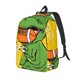 thumbnail image 1 of Disketp T-Rex Playing Football print Canvas Backpack Lightweight Travel Daypack Student Rucksack Laptop Backpack-, 1 of 5