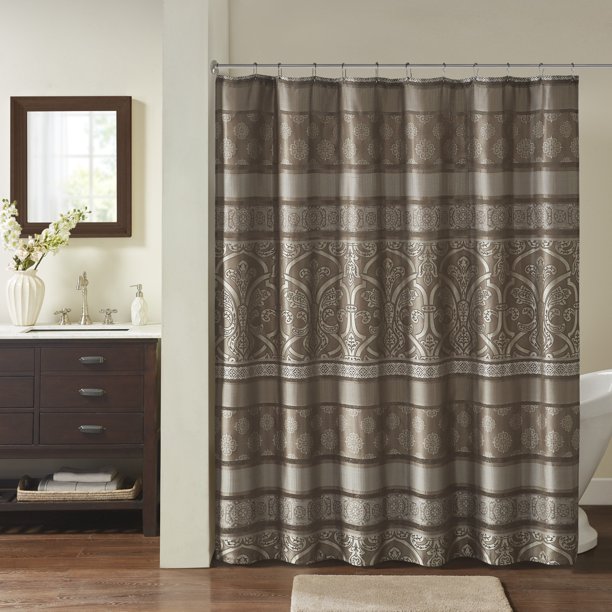 Home Essence Dennie Traditional Multi Pattern Jacquard Shower Curtain