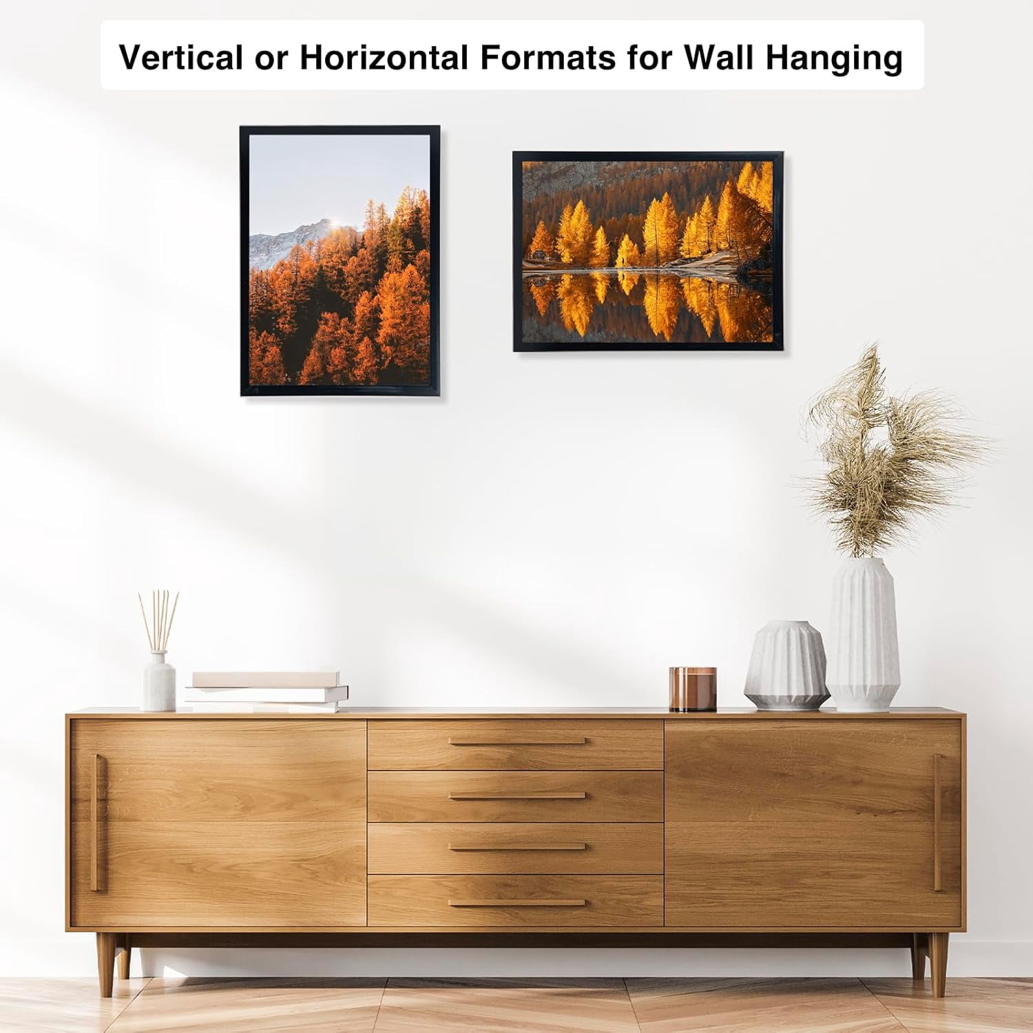 11x14 Picture Frame Black for Wall Hanging, Wall Mounting Horizontally or Vertically, 11 x 14 Wall Gallery Poster Photo Frame with Shatter Resistant Plexiglass, Black