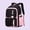 Pink, variant on Black Purple Heart Print Backpack Water Resistant Multi-Pocket Daypack, Cute Casual Bookbag for Travel Commute