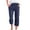 Navy, variant on Tbopshirt Linen Capris for Women Plus Size,Womens Fashion Casual Pants Gifts for Women,Printing Elastic Loose Pants Straight Wide Leg Trousers with Pocket