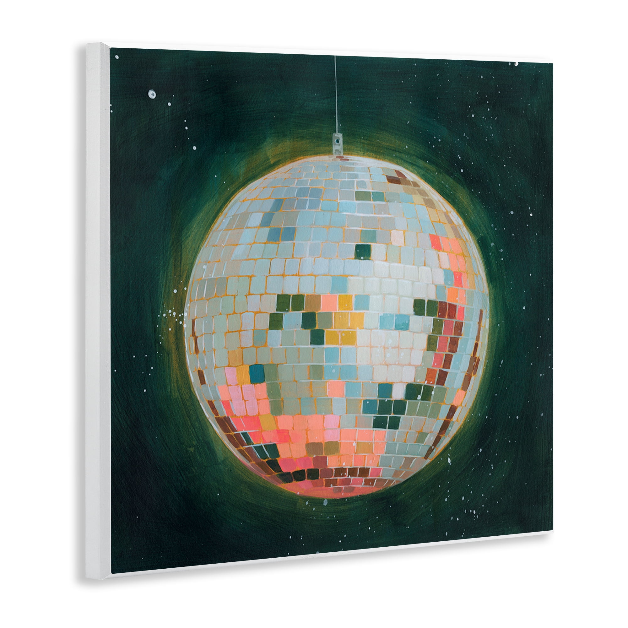 Stupell Industries Pastel Disco Ball Entertainment Painting Unframed Art Print Wall Art, 12 x 12