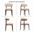 thumbnail image 6 of Hawsaiy Wooden Dining Chairs Set of 2, Mid-Century Upholstered Linen Dining Chairs with Solid Wood Legs, Comfortable Kitchen Chairs for Dining Room, Beige, 6 of 7