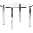 thumbnail image 1 of Best Master Furniture Duncan 47" Round Modern Glass Dinette Table in Silver, 1 of 1