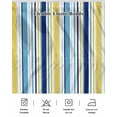 thumbnail image 5 of Blue Yellow Striped Wrap Around Bed Skirts for King Bed 16" Drop,Bed Skirt with Adjustable Elastic Belt Dust Ruffle Bed Valance for Bedroom Hotel Farmhouse Navy Blue Ombre Stripes Bed Frame Cover, 5 of 7