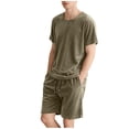 thumbnail image 2 of gbyLJF Men's 2 Piece Causla Sets 2026 Summer Travel Outfits Loose Fit Short Sleeve T-shirts and Shorts Sweatsuits, 2 of 5