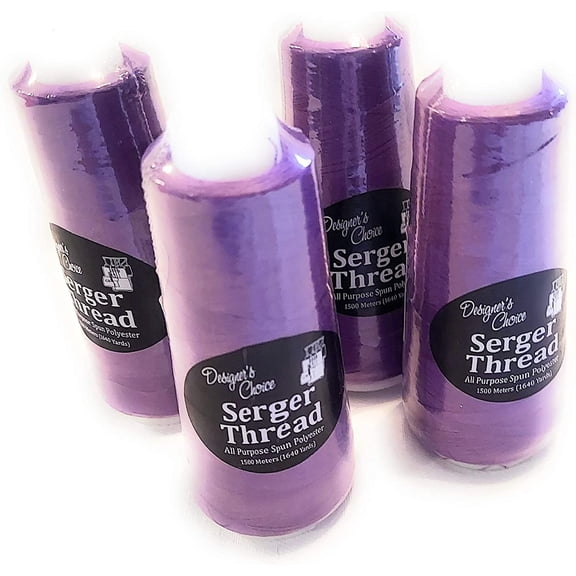 4-Pack Serger Thread for Quilting Embroidery Overlock  100% Polyester  1640 Yards Each  Color Purple