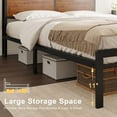 thumbnail image 4 of HAUSOURCE Queen Bed Frame with Storage Headboard Metal Platform Bed, 4 of 7