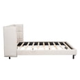 thumbnail image 6 of Mikeor Furniture Queen Size Upholstered Platform Bed with LED Lights and U-Shaped Headboard, Linen Fabric, Beige C4BAAA, 6 of 9