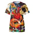 thumbnail image 4 of PMUYBHF T-Shirt à Manches Courtes Imprimé pour Femmes Printemps Été Vacances Col Rond 826 S, 4 of 5