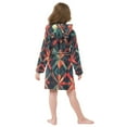 thumbnail image 7 of FORMRS Niños Bathrobe Unisex Hooded Robe Soft Plush Pajamas Sleepwear, Size 10-12T, Red Abstract, 7 of 7